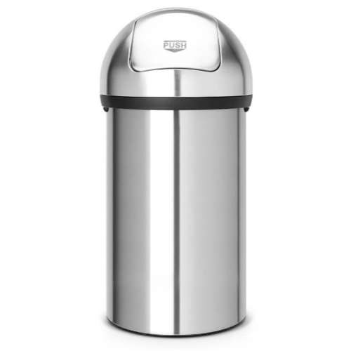 Papperskorg Brabantia push bin 60 l, Matt Stål