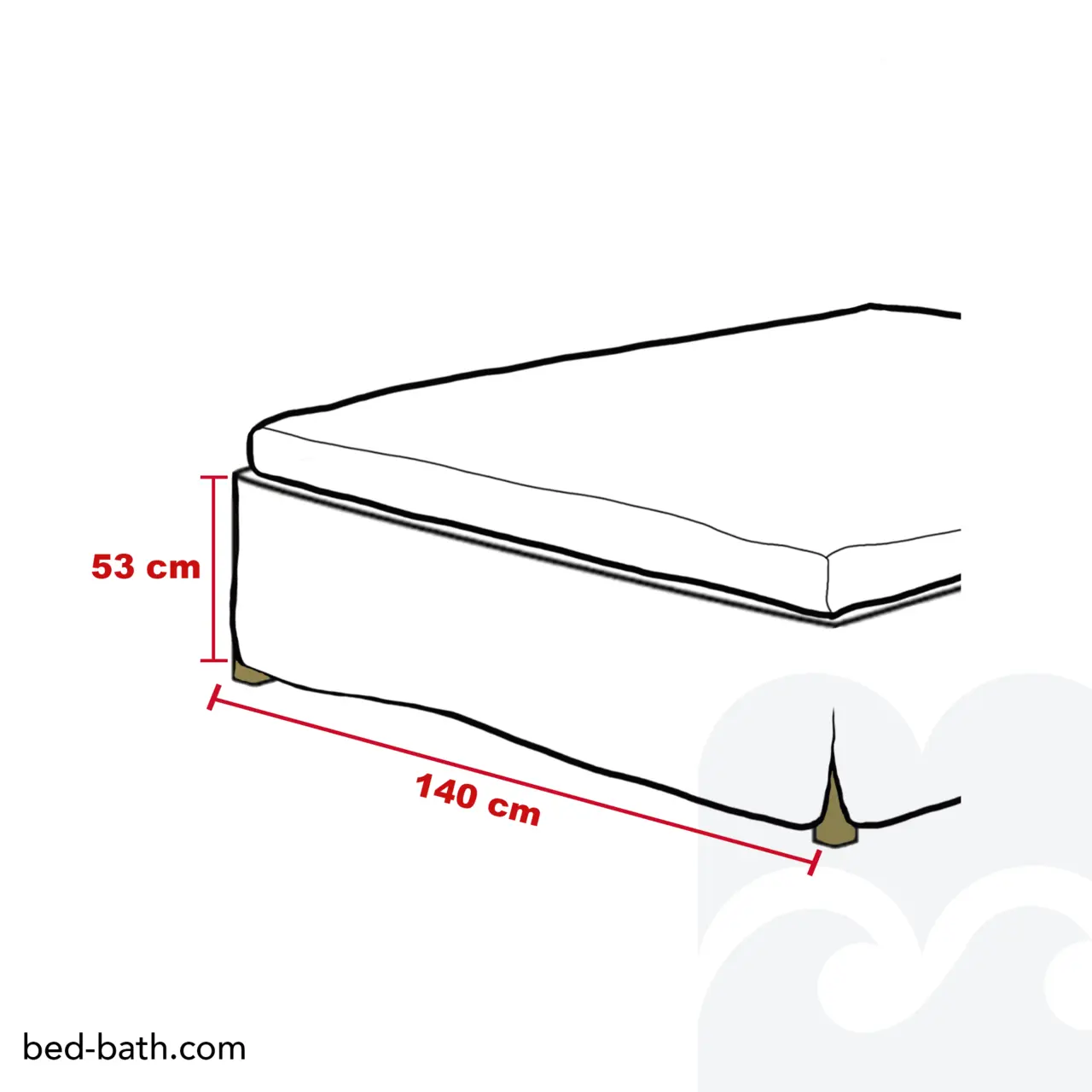 Bed skirt Panama 120x200 cm