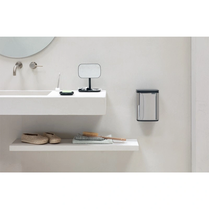 Papperskorg Brabantia Bo 4 l, Blankt Stål. Kan väggmonteras