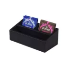 Sachet holder PU-leather, 16x6x8 cm Black 