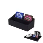 Sachet holder PU-leather, 16x6x8 cm Black 