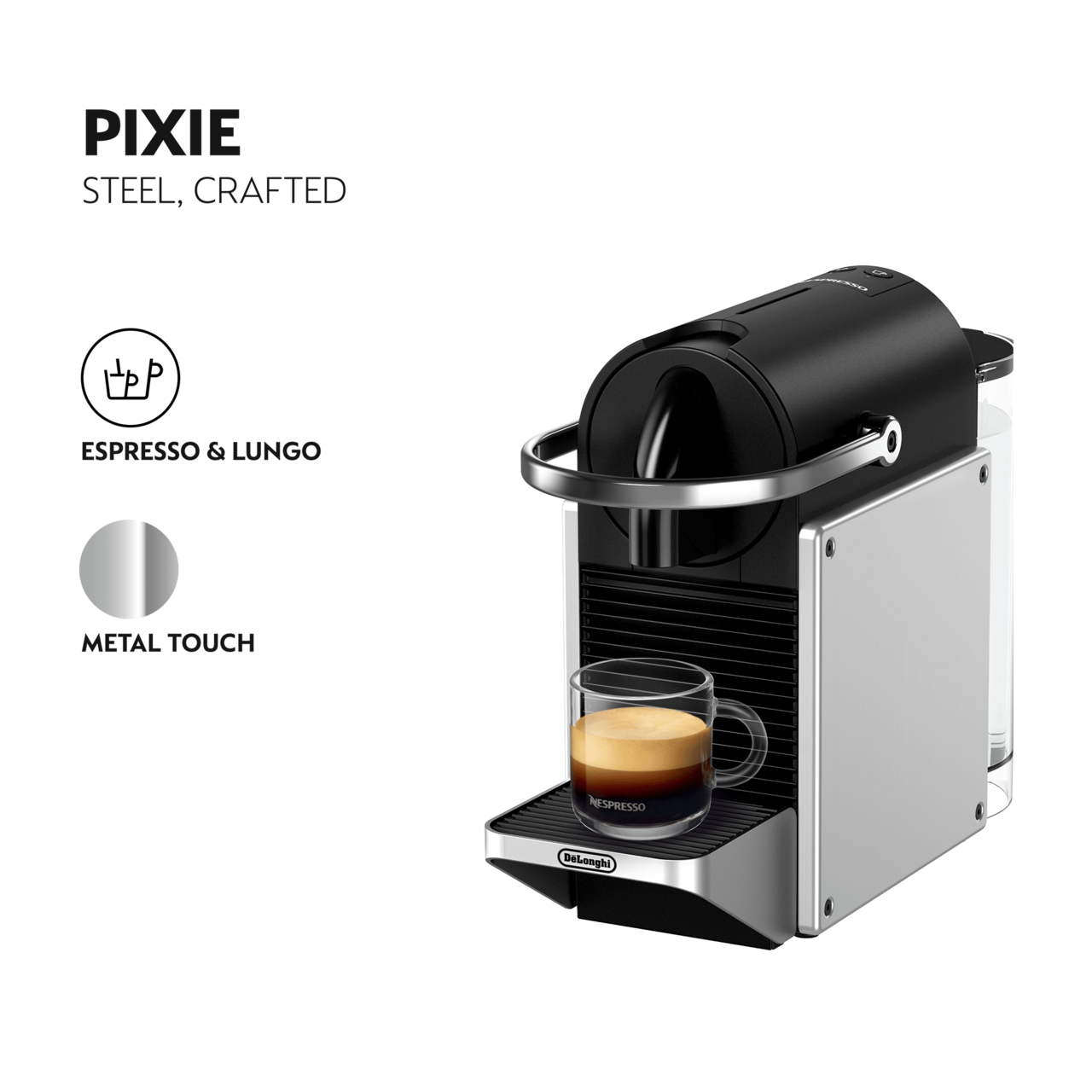Kaffemaskin Nespresso Pixie, Svart/ Krom