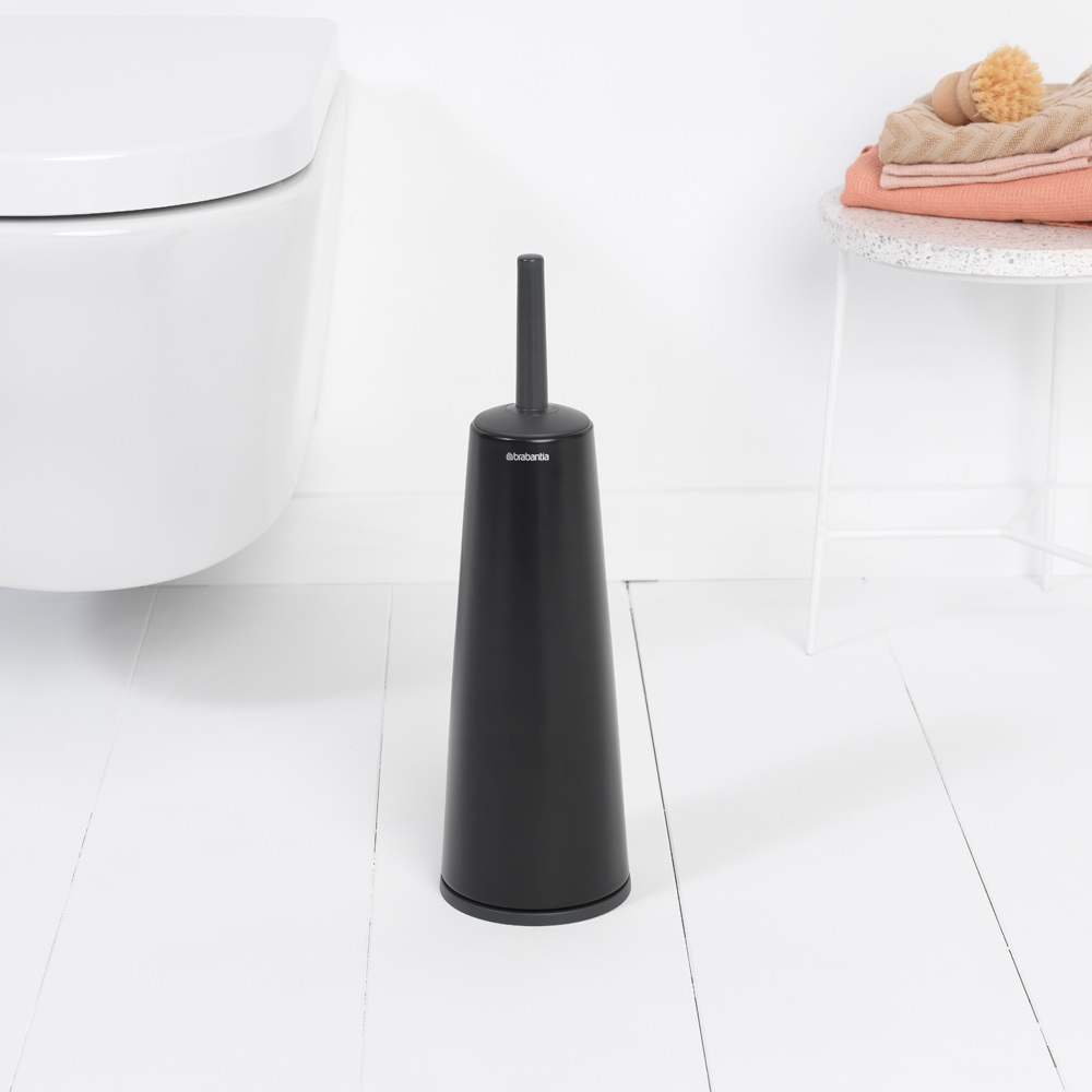 Toalettborste med hållare Brabantia, Matt Svart/ Svart