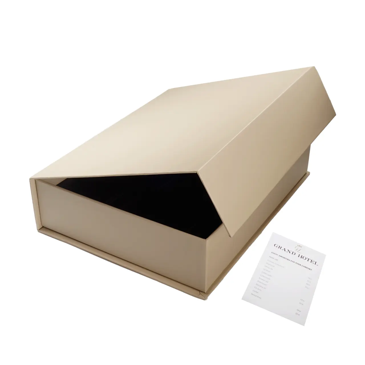 Presentation box for guest amenities