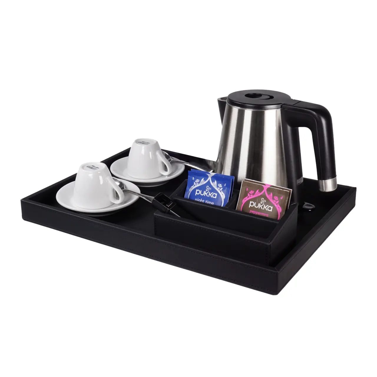 Sachet holder PU-leather, 16x6x8 cm Black 