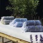 Handduk Hamam 90x180 cm, Blå/vit
