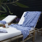 Handduk Hamam 90x180 cm, Blå/vit