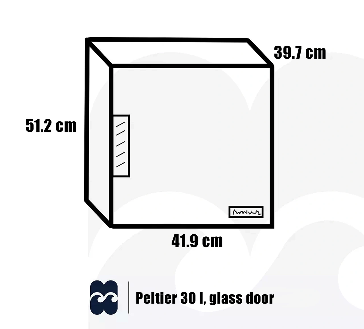 Minibar Edward Peltier 30 l glass door, Black